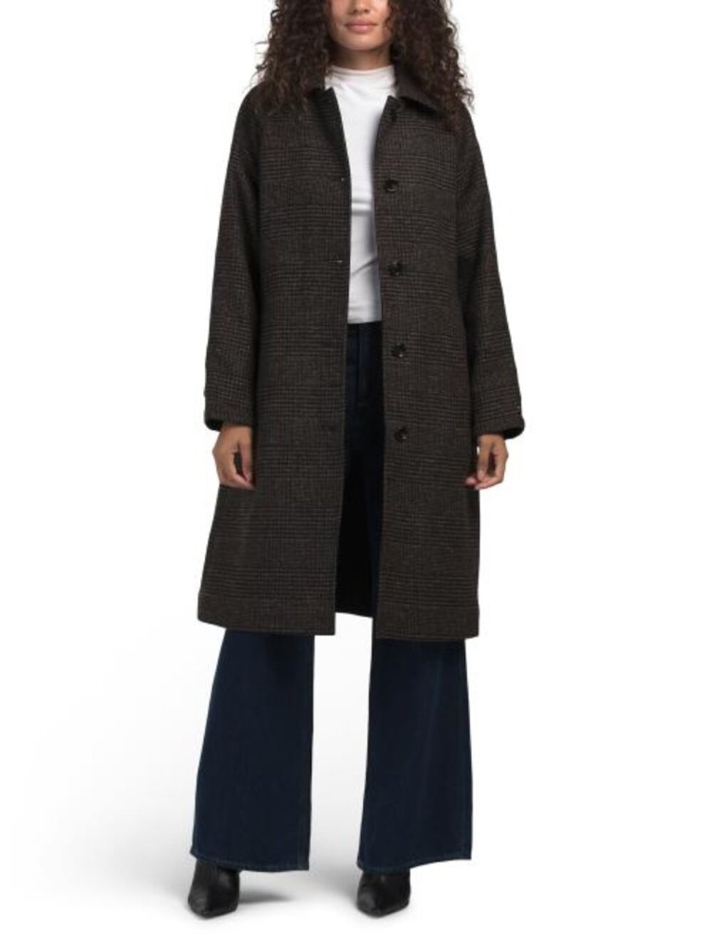 TOMMY HILFIGER Reversible Plaid Faux Wool To Rain Coat